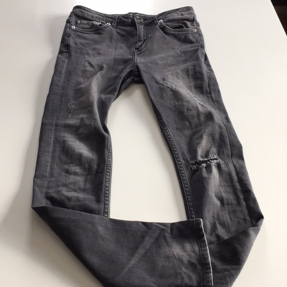BLK DNM Grey Distressed Skinny Jeans - Picture 2 of 8